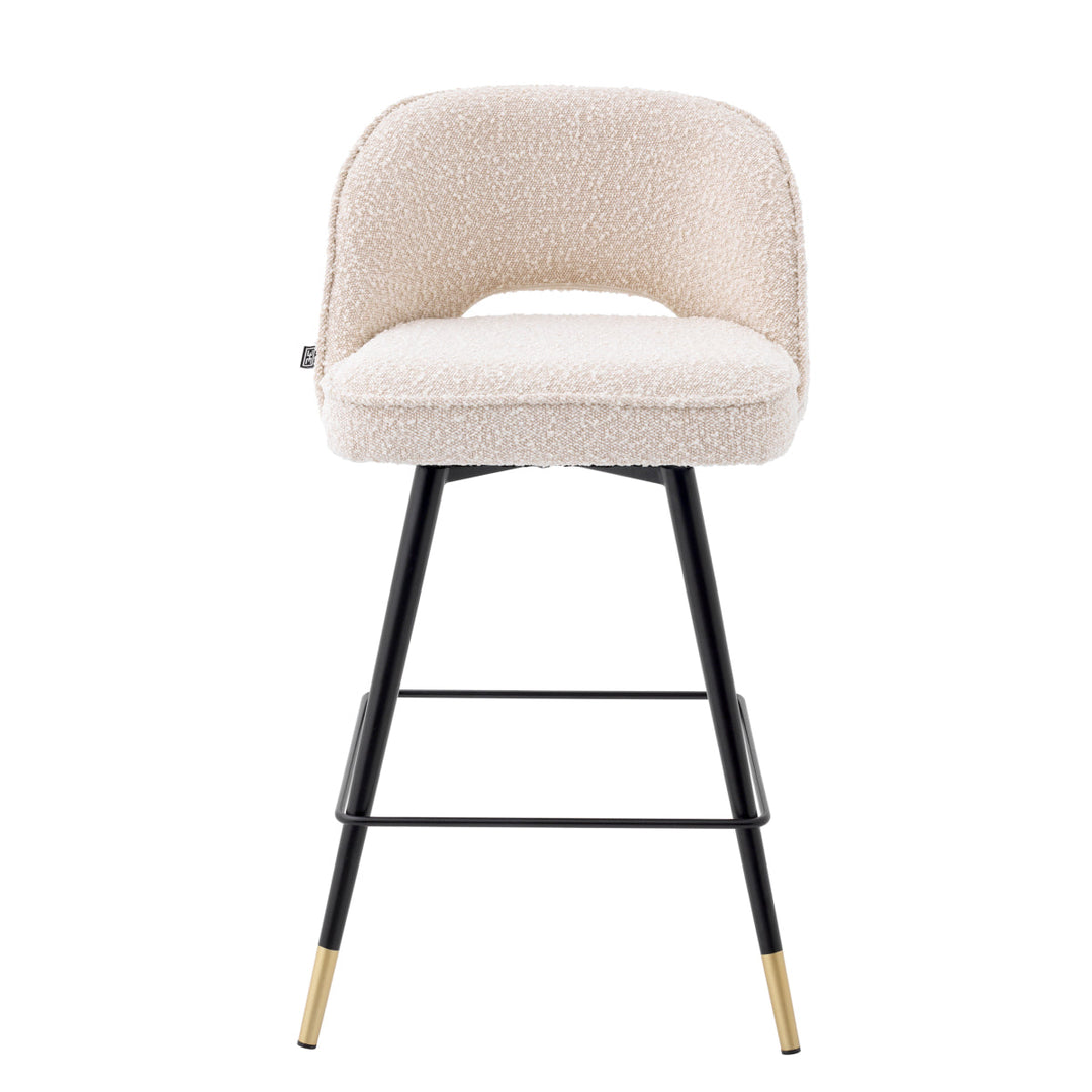 Counter Stool Cliff Set Of 2 Boucl&Eacute; Cream Furniture Eichholtz