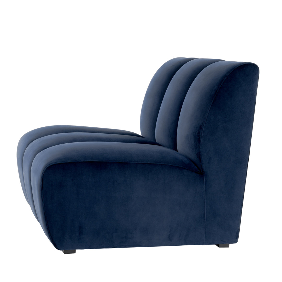 Modular Sofa Lando Straight Savona Midnight Blue Velvet Furniture Eichholtz
