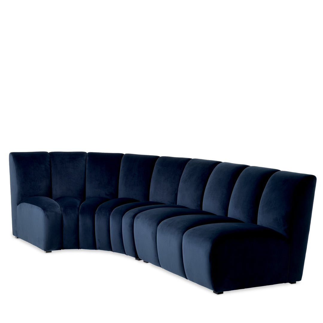 Modular Sofa Lando Corner Savona Midnight Blue Velvet Furniture Eichholtz