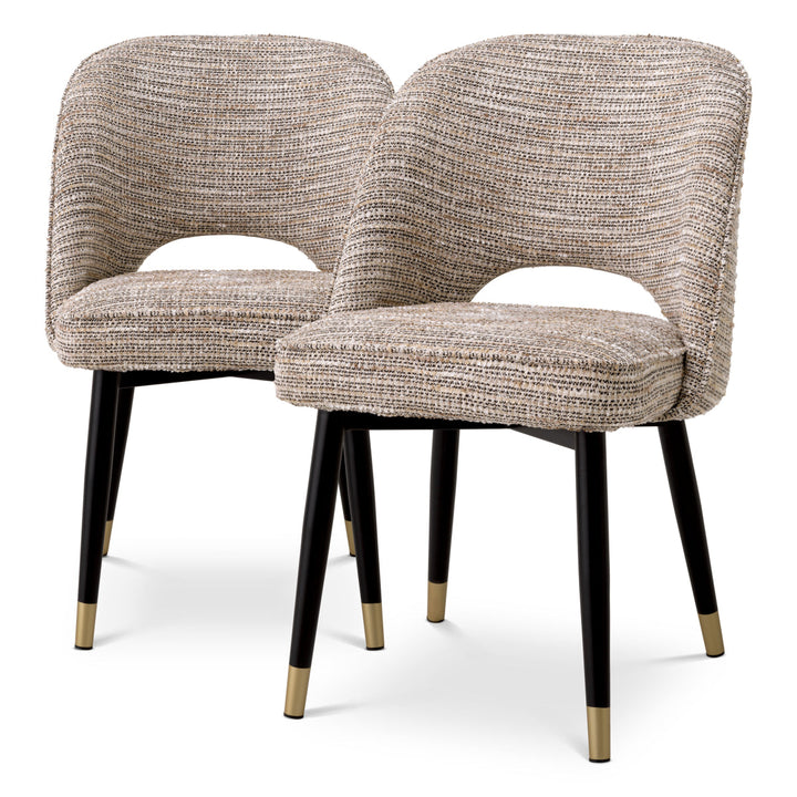 Dining Chair Cliff Set Of 2 Mademoiselle Beige Furniture Eichholtz