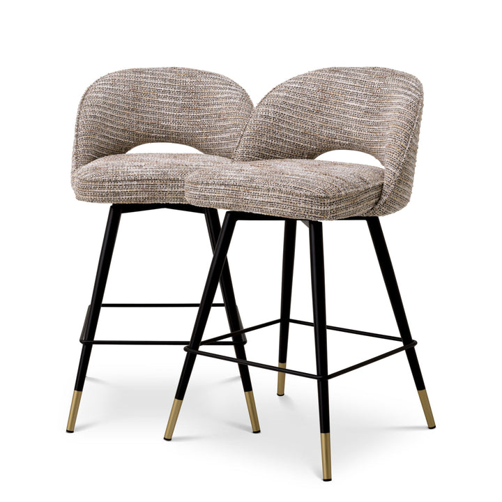 Counter Stool Cliff Set Of 2 Mademoiselle Beige Furniture Eichholtz