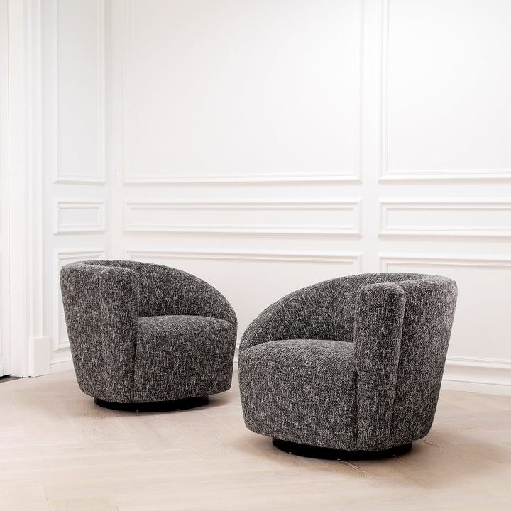 Swivel Chair Colin Left Cambon Black Furniture Eichholtz