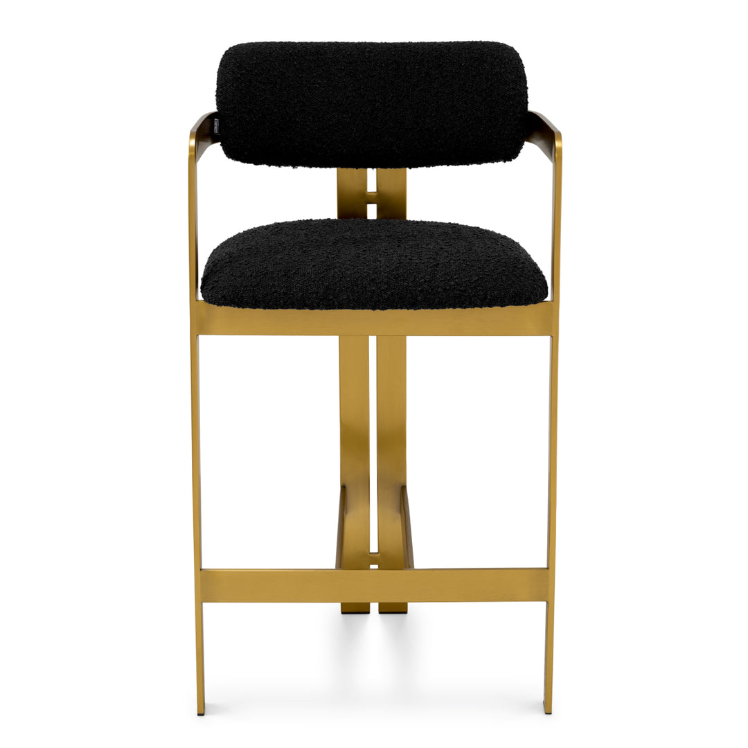 Counter Stool Donato Boucl&Eacute; Black Furniture Eichholtz