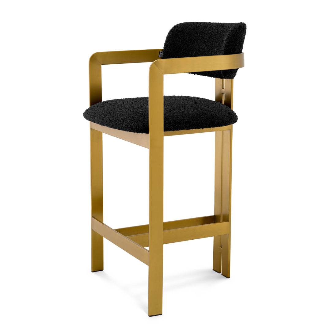 Counter Stool Donato Boucl&Eacute; Black Furniture Eichholtz