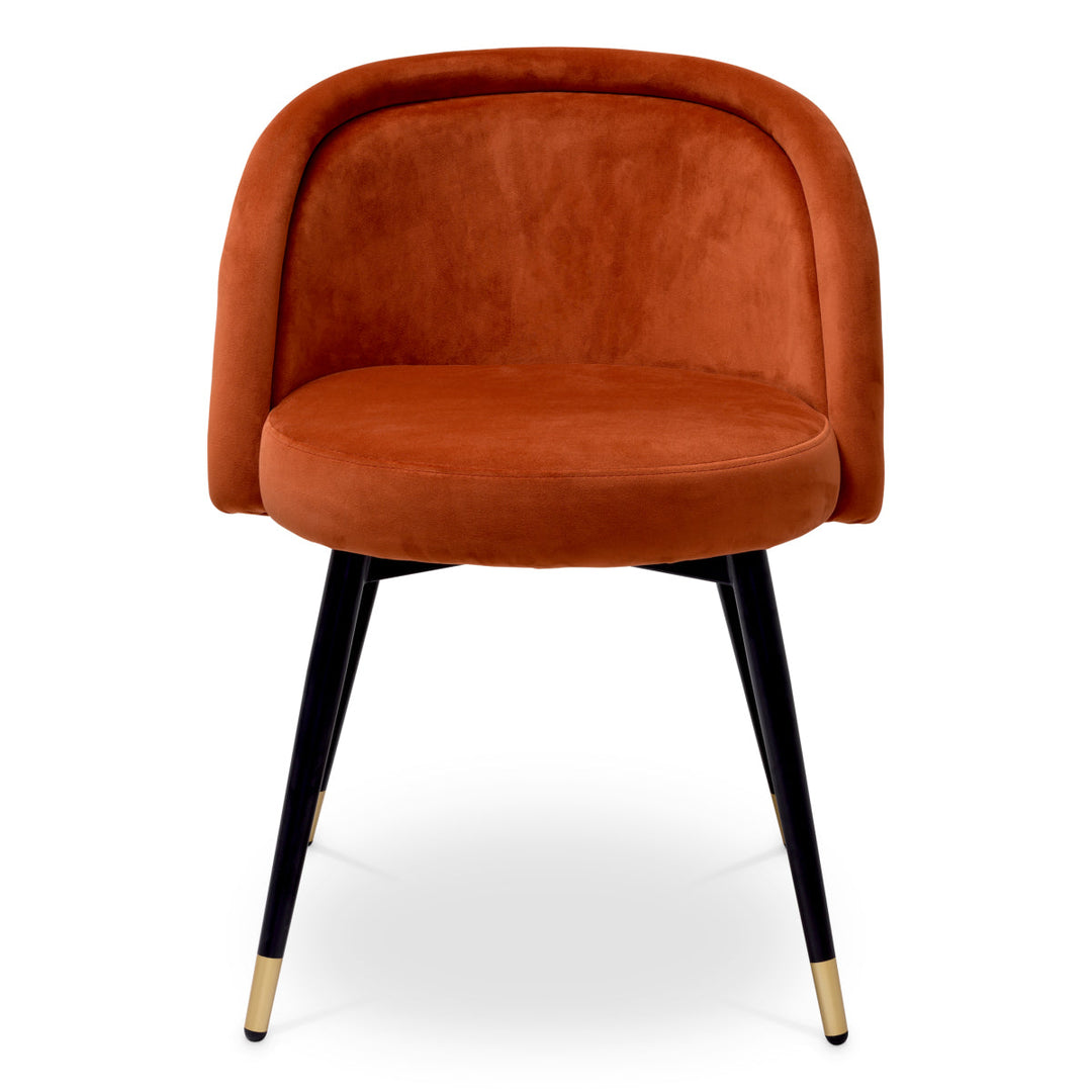 Dining Chair Chloé Set Of 2 Savona Orange Velvet Furniture Eichholtz
