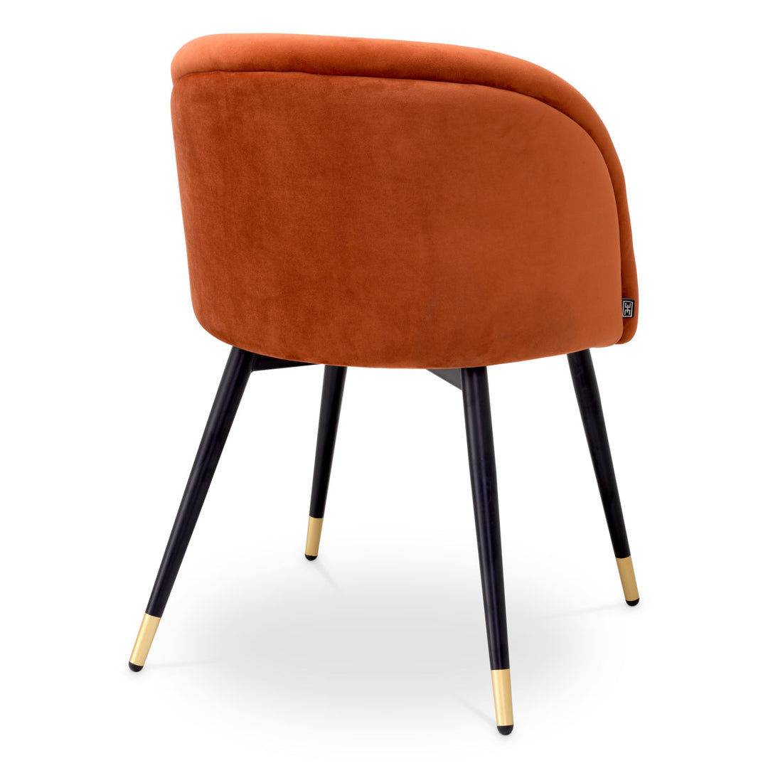 Dining Chair Chloé Set Of 2 Savona Orange Velvet Furniture Eichholtz