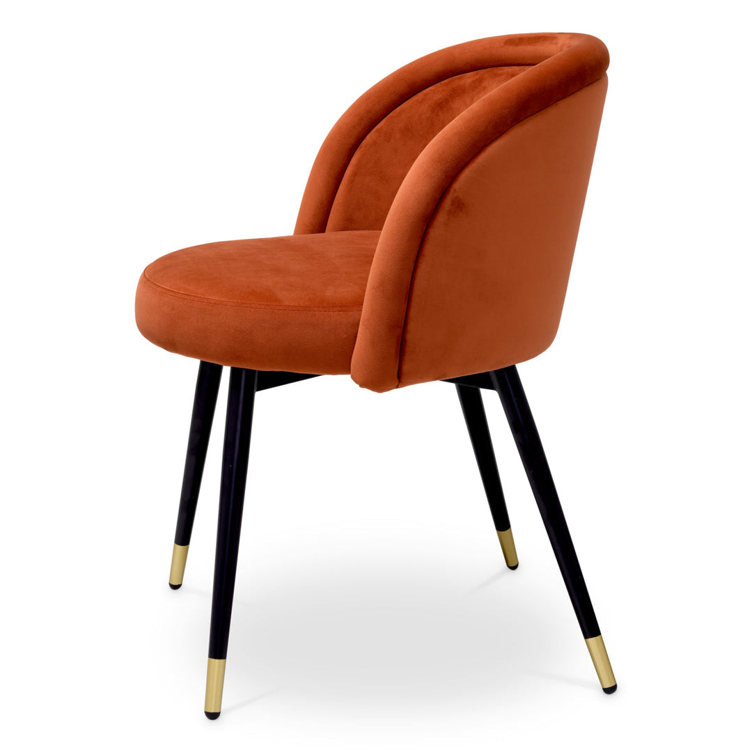 Dining Chair Chloé Set Of 2 Savona Orange Velvet Furniture Eichholtz