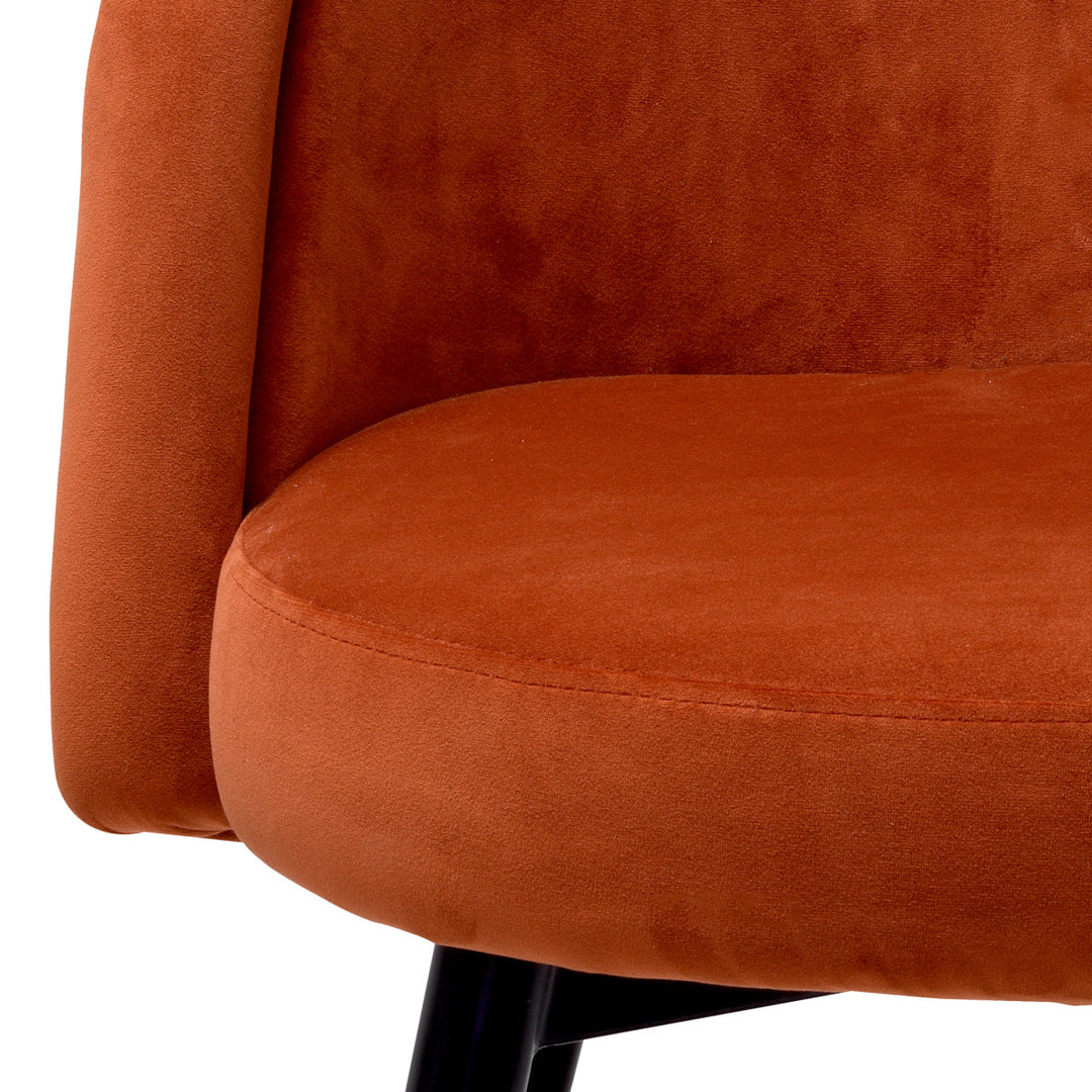 Dining Chair Chloé Set Of 2 Savona Orange Velvet Furniture Eichholtz