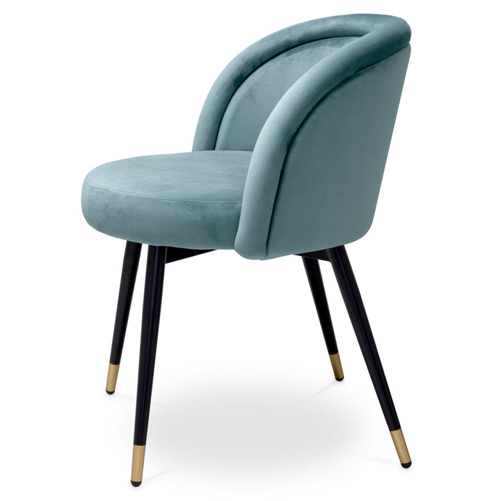 Dining Chair Chloé Set Of 2 Savona Blue Velvet Furniture Eichholtz