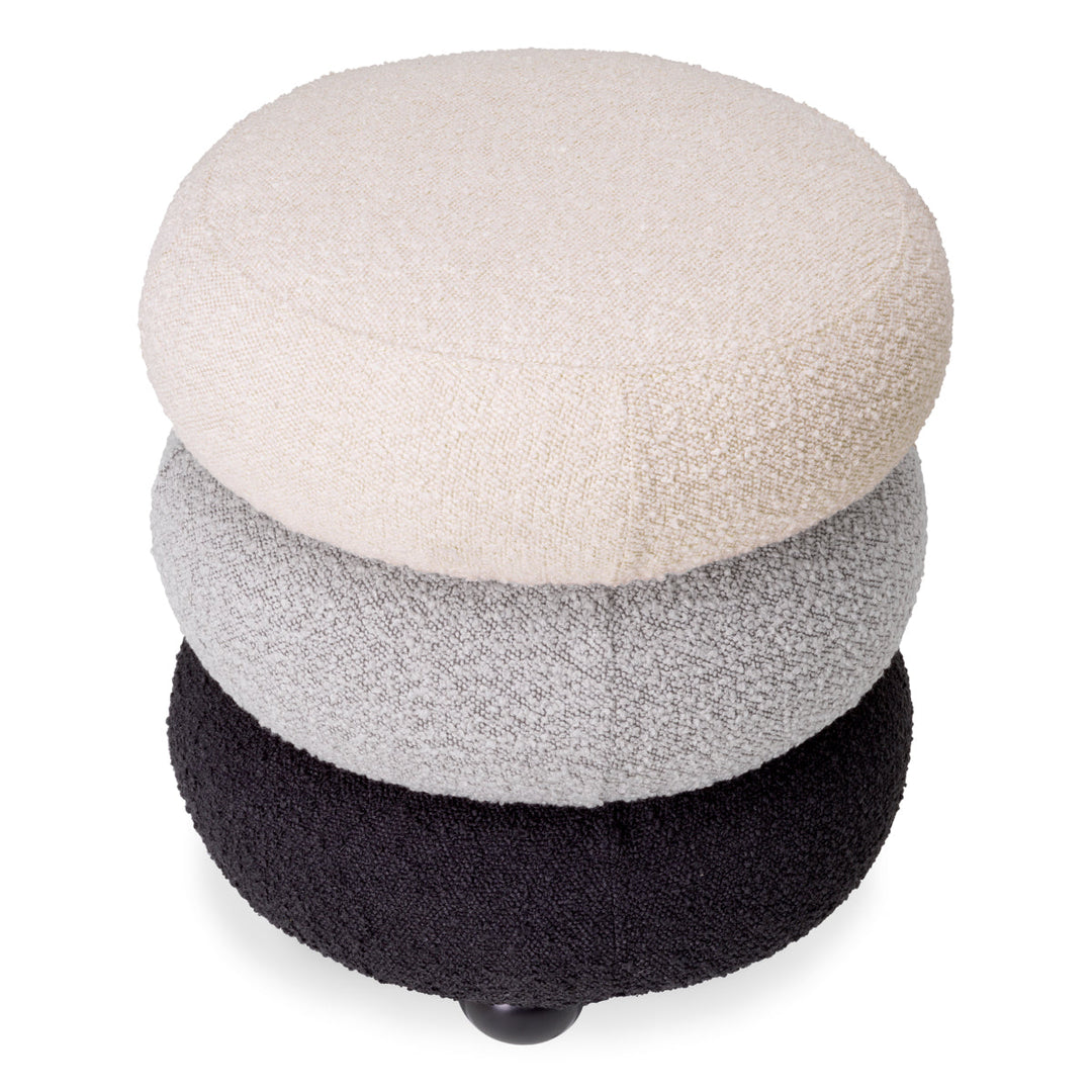 Stool Tulum Boucl&Eacute; Cream Furniture Eichholtz