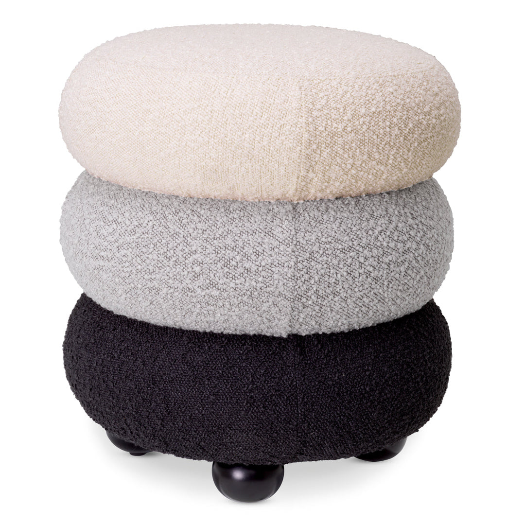 Stool Tulum Boucl&Eacute; Cream Furniture Eichholtz