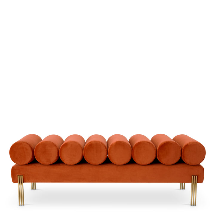 Bench Oxley Savona Orange Velvet Furniture Eichholtz