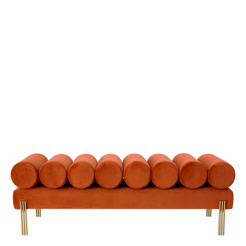 Bench Oxley Savona Orange Velvet Furniture Eichholtz