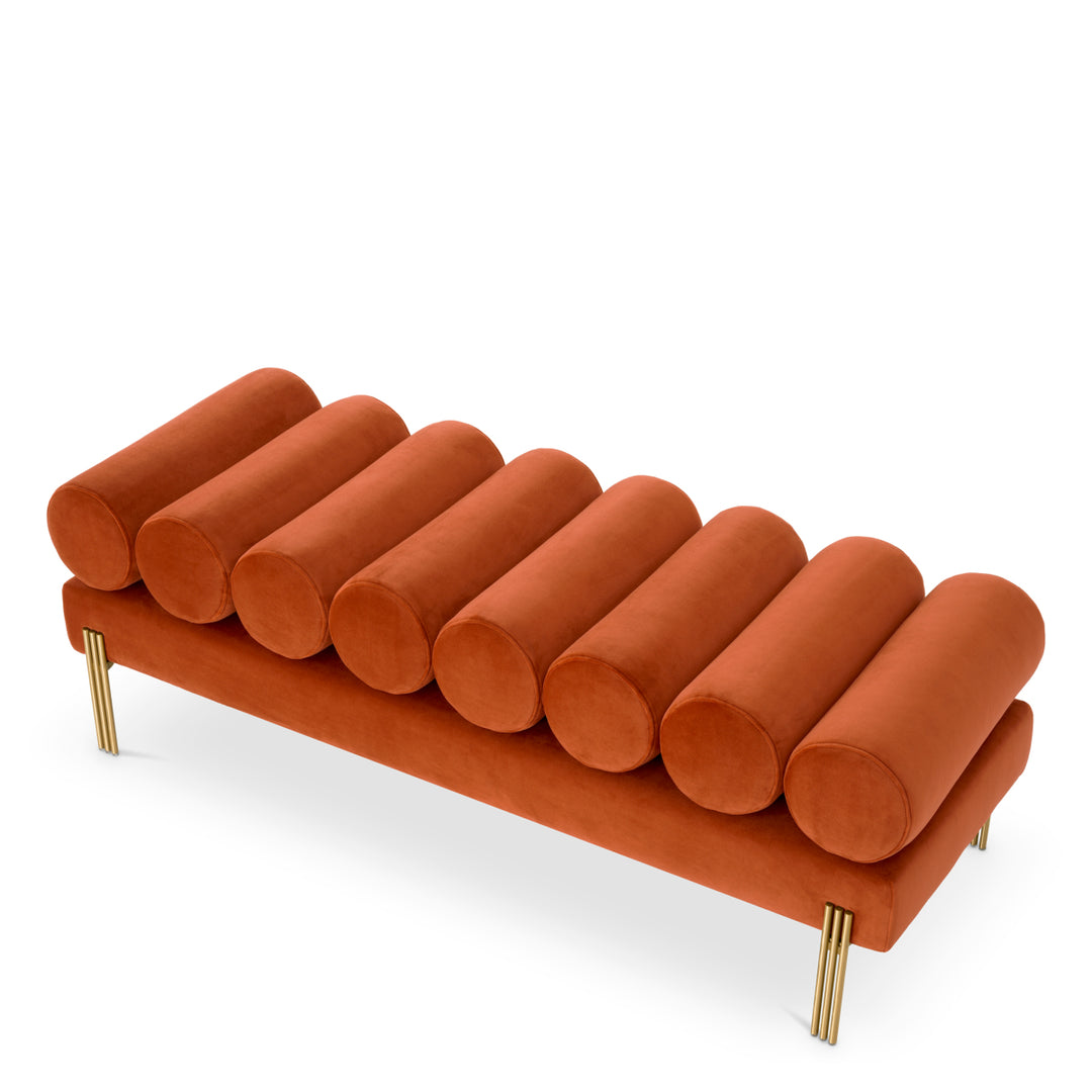 Bench Oxley Savona Orange Velvet Furniture Eichholtz