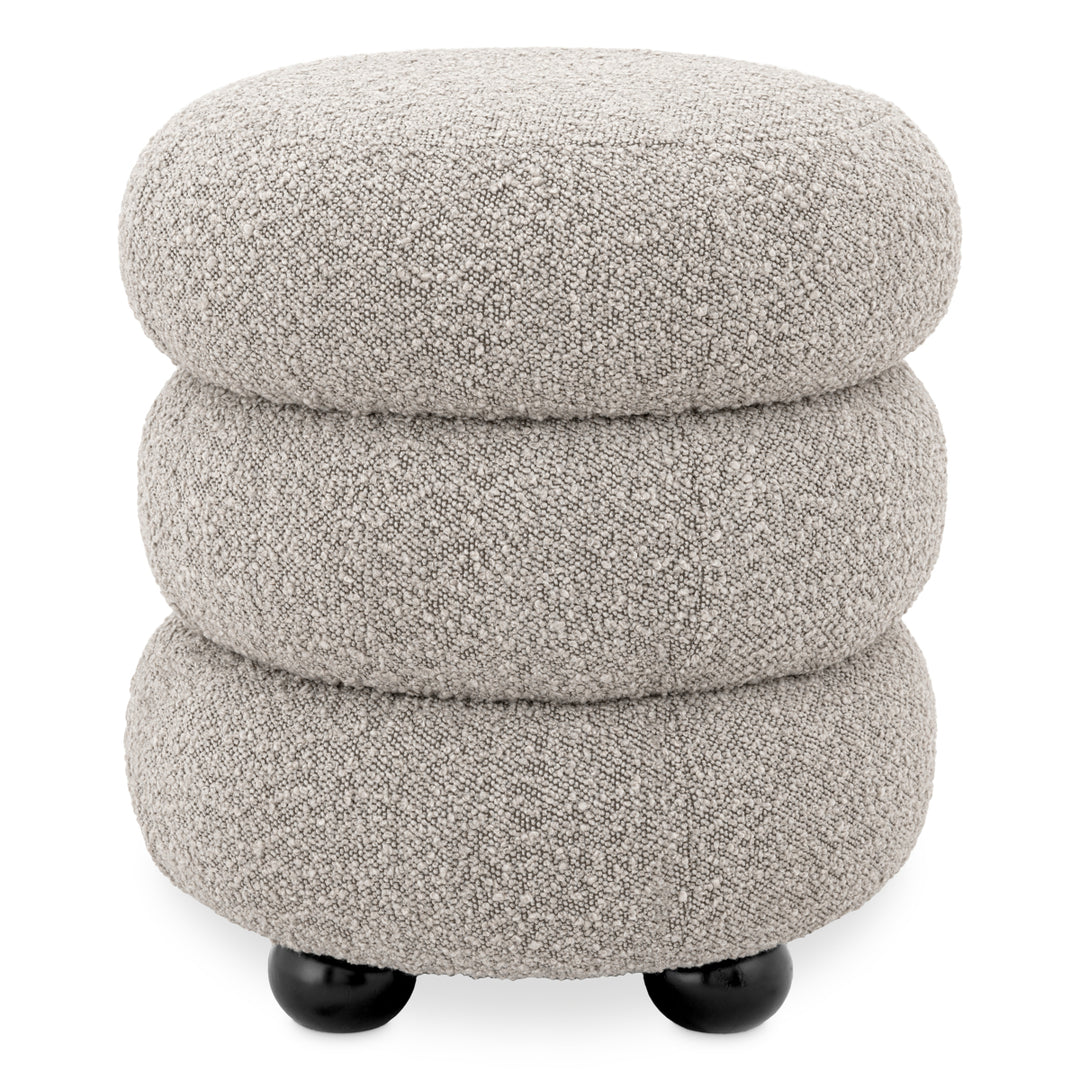 Stool Tulum Boucl&Eacute; Grey Furniture Eichholtz
