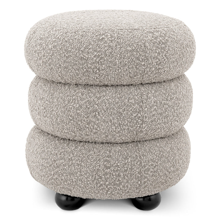 Stool Tulum Boucl&Eacute; Grey Furniture Eichholtz