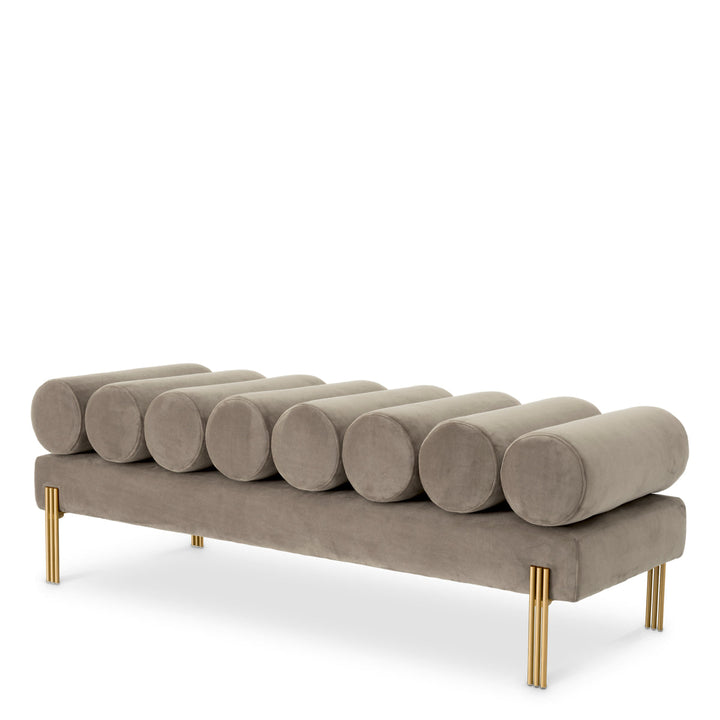 Bench Oxley Savona Light Grey Velvet Furniture Eichholtz