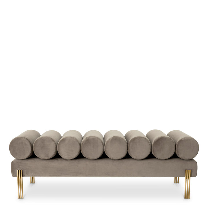 Bench Oxley Savona Light Grey Velvet Furniture Eichholtz