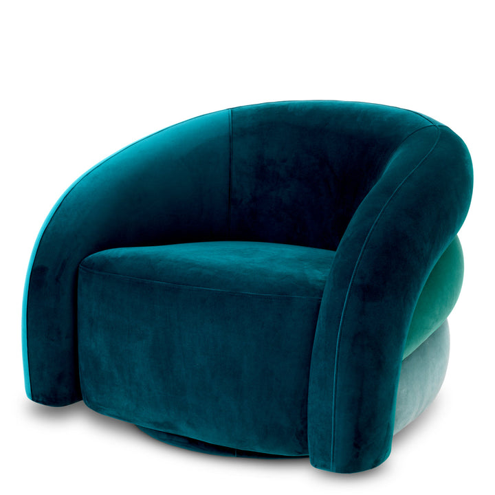 Swivel Chair Novelle Savona Sea Green Velvet Furniture Eichholtz