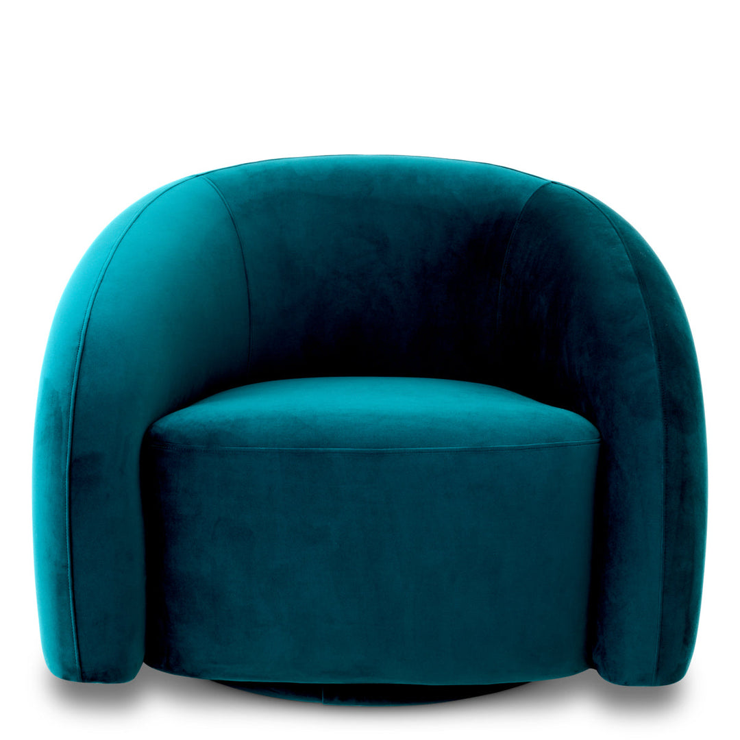 Swivel Chair Novelle Savona Sea Green Velvet Furniture Eichholtz