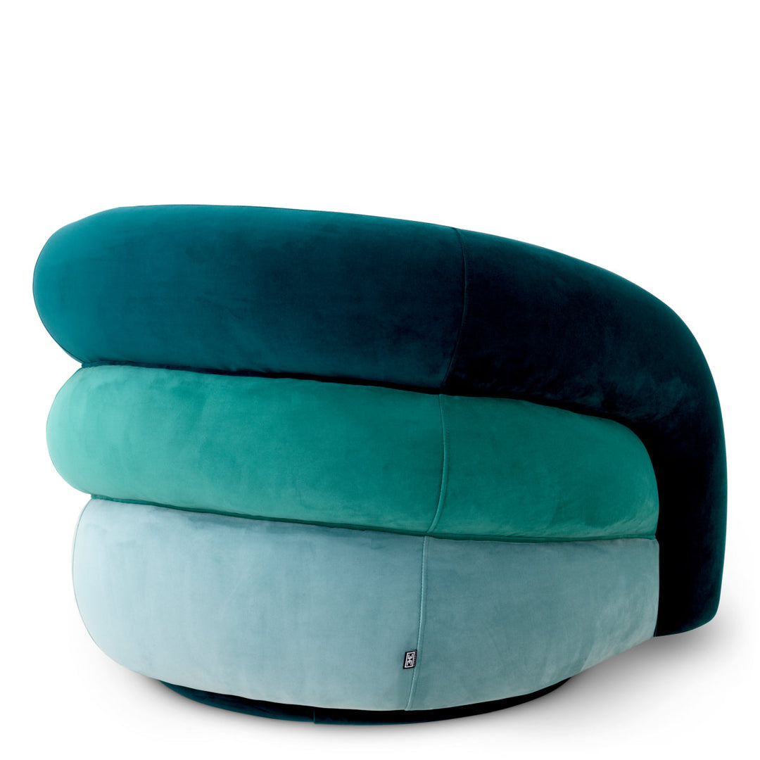 Swivel Chair Novelle Savona Sea Green Velvet Furniture Eichholtz