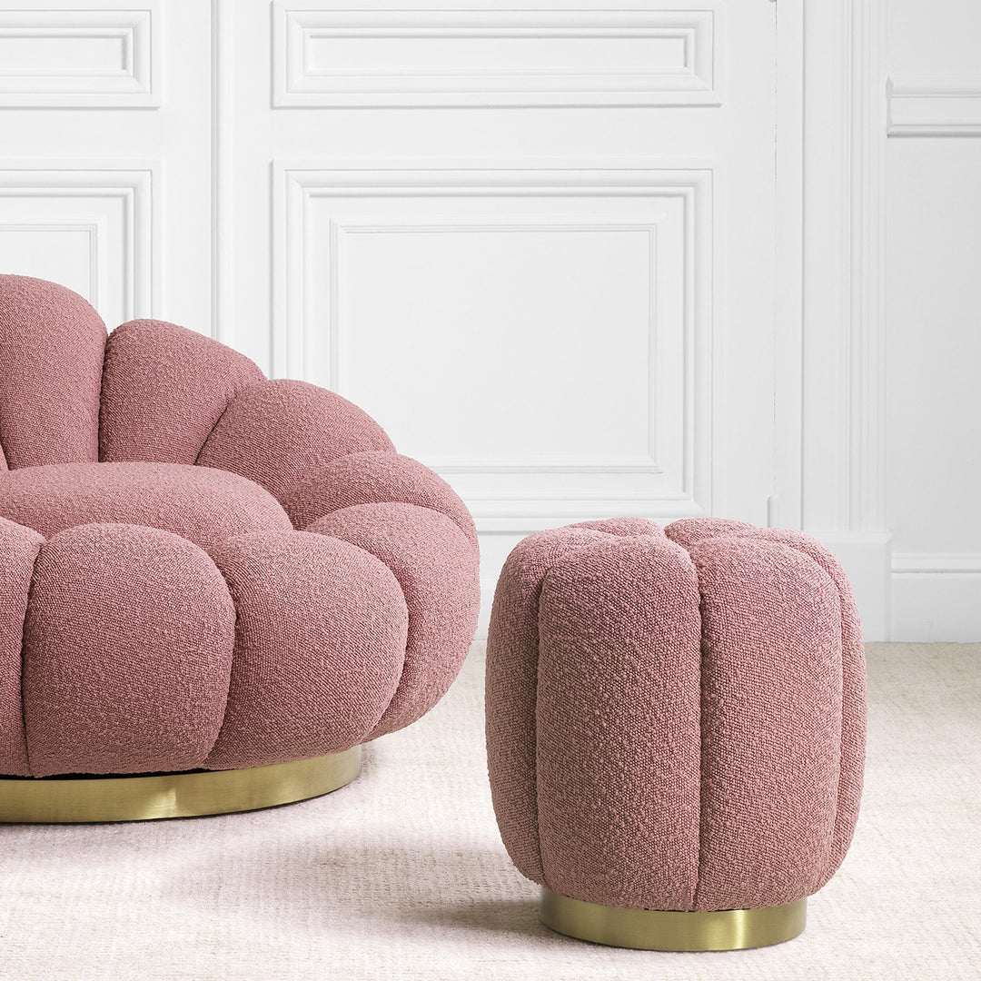 Stool Orchanic Boucl&Eacute; Rose Furniture Eichholtz