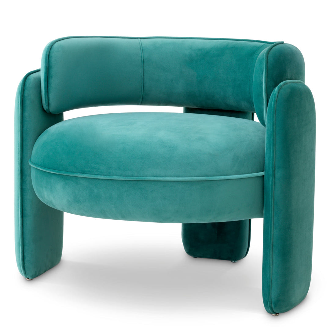 Chair Chaplin Savona Turquoise Velvet Furniture Eichholtz