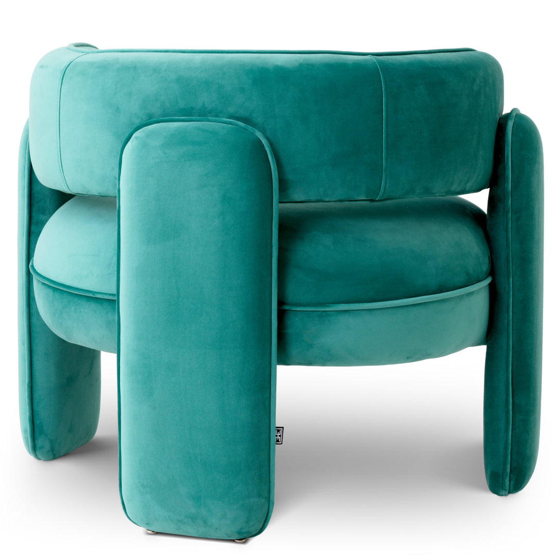 Chair Chaplin Savona Turquoise Velvet Furniture Eichholtz