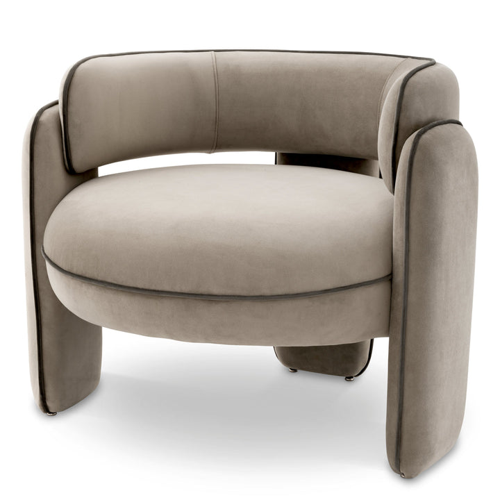 Chair Chaplin Savona Greige Velvet Furniture Eichholtz