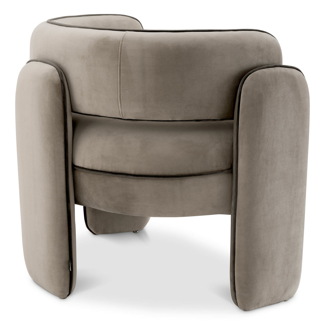 Chair Chaplin Savona Greige Velvet Furniture Eichholtz