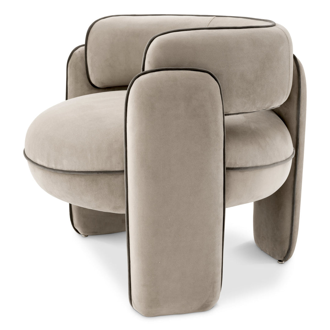 Chair Chaplin Savona Greige Velvet Furniture Eichholtz