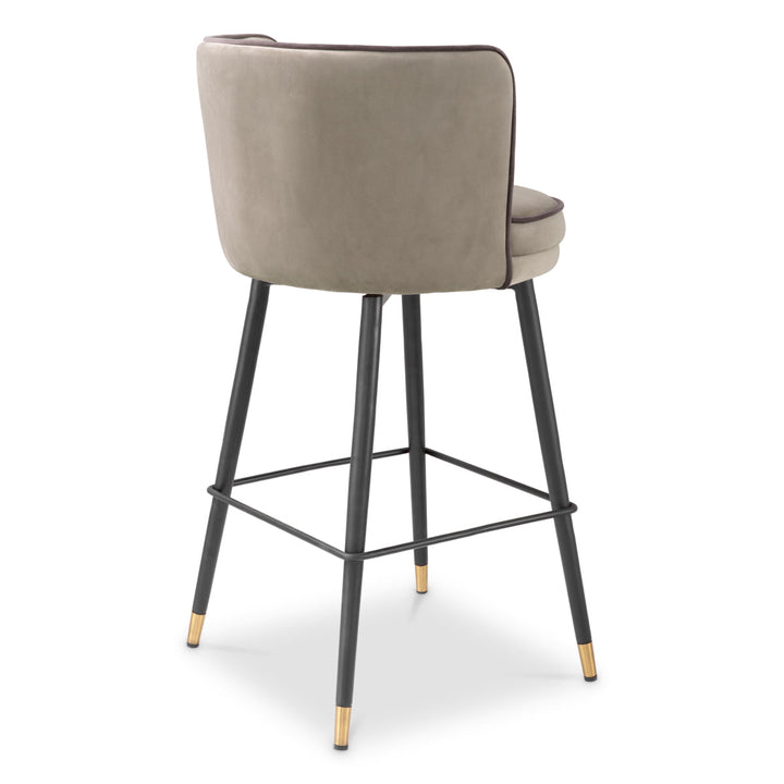 Counter Stool Grenada Savona Greige Velvet Furniture Eichholtz