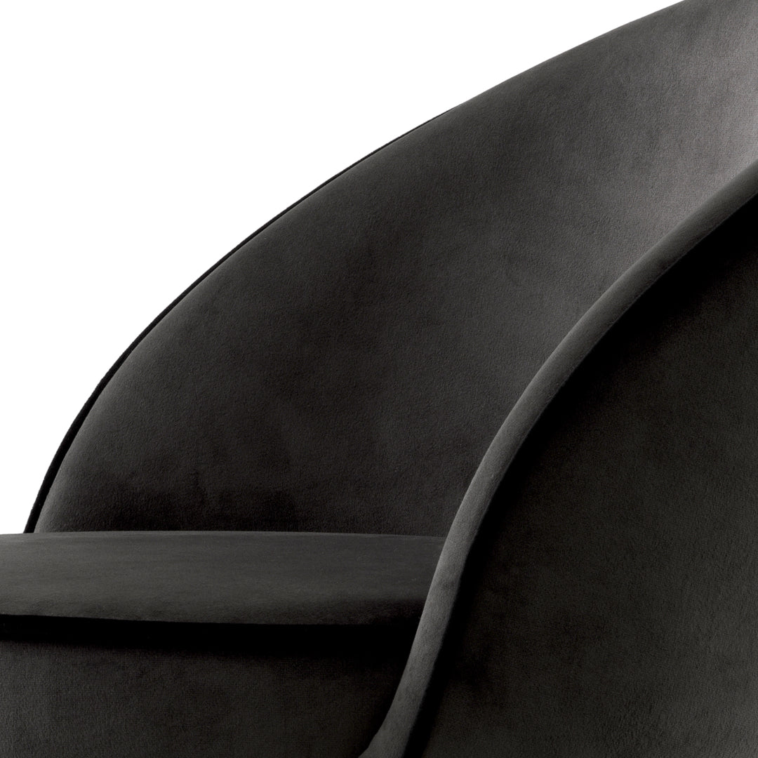 Bar Stool Cooper Set Of 2 Roche Dark Grey Velvet Furniture Eichholtz