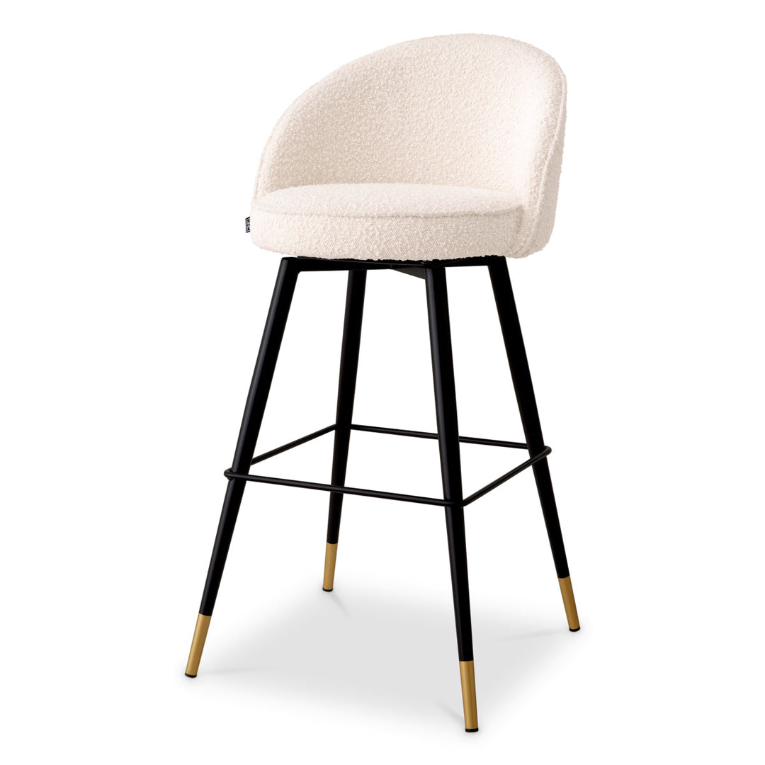 Bar Stool Cooper Set Of 2 Boucl&Eacute; Cream Furniture Eichholtz