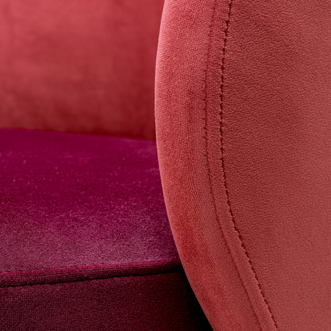 Low Dining Chair Greer Savona Bordeaux Red Velvet Furniture Eichholtz