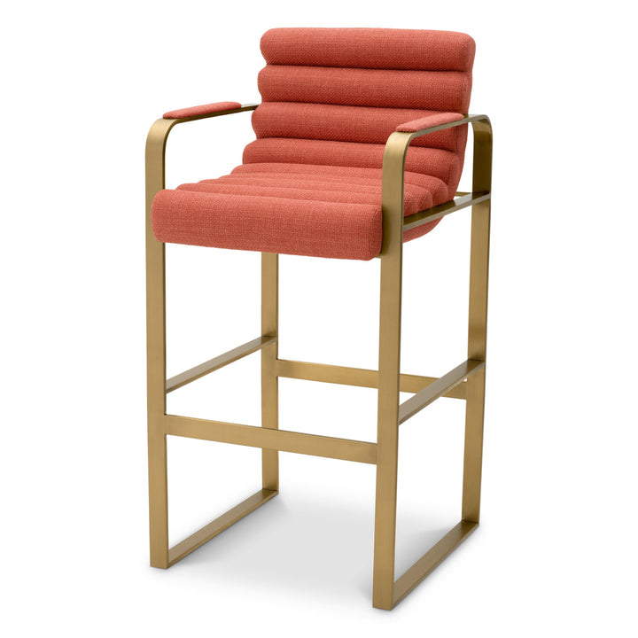 Bar Stool Olsen Brushed Brass Finish Scalea Orange Furniture Eichholtz