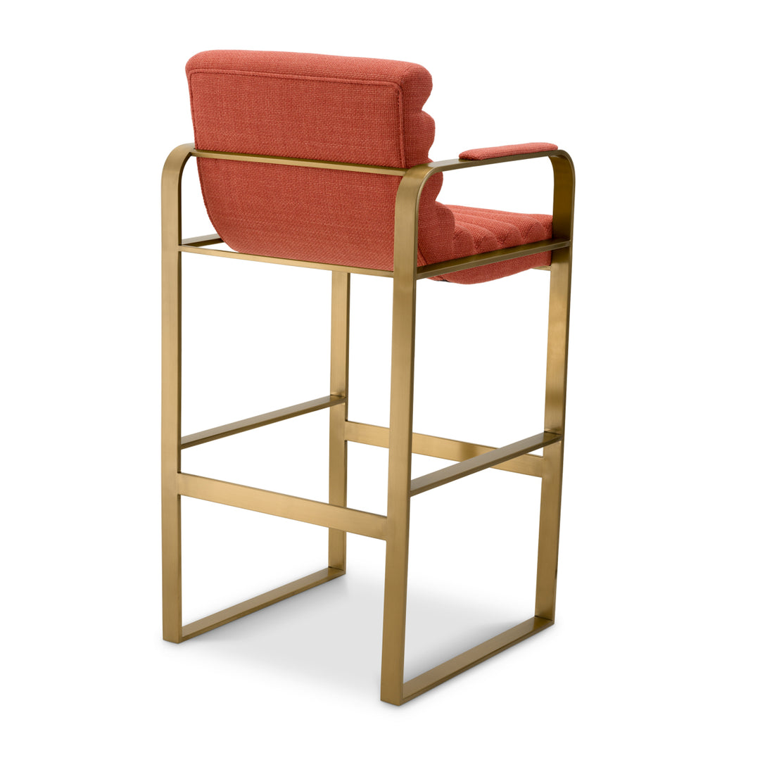 Bar Stool Olsen Brushed Brass Finish Scalea Orange Furniture Eichholtz