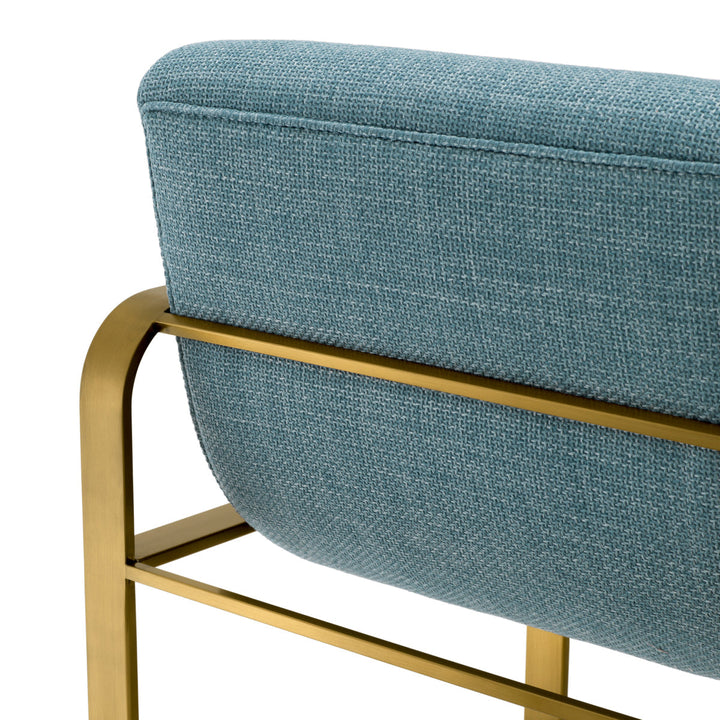 Counter Stool Olsen Brushed Brass Finish Scalea Blue Furniture Eichholtz