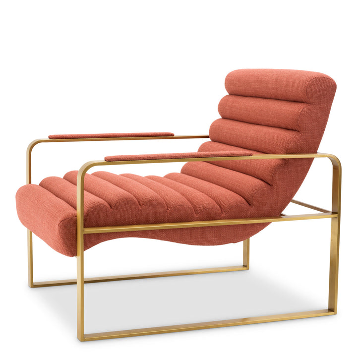 Chair Olsen Brushed Brass Finish Scalea Orange Furniture Eichholtz