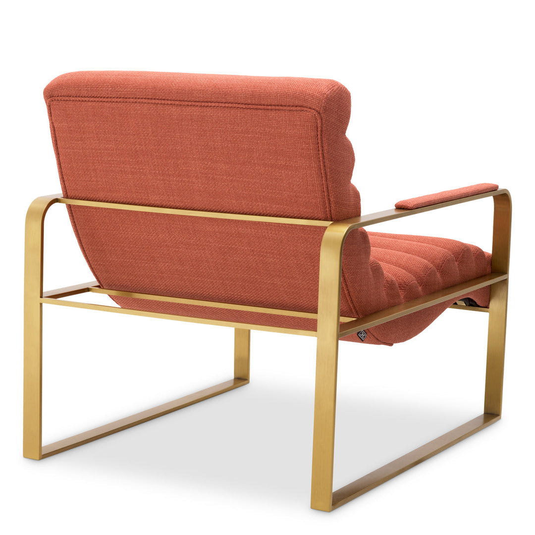 Chair Olsen Brushed Brass Finish Scalea Orange Furniture Eichholtz