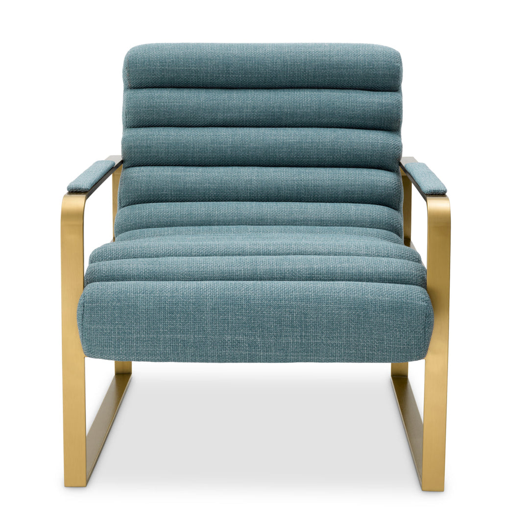 Chair Olsen Brushed Brass Finish Scalea Blue Furniture Eichholtz