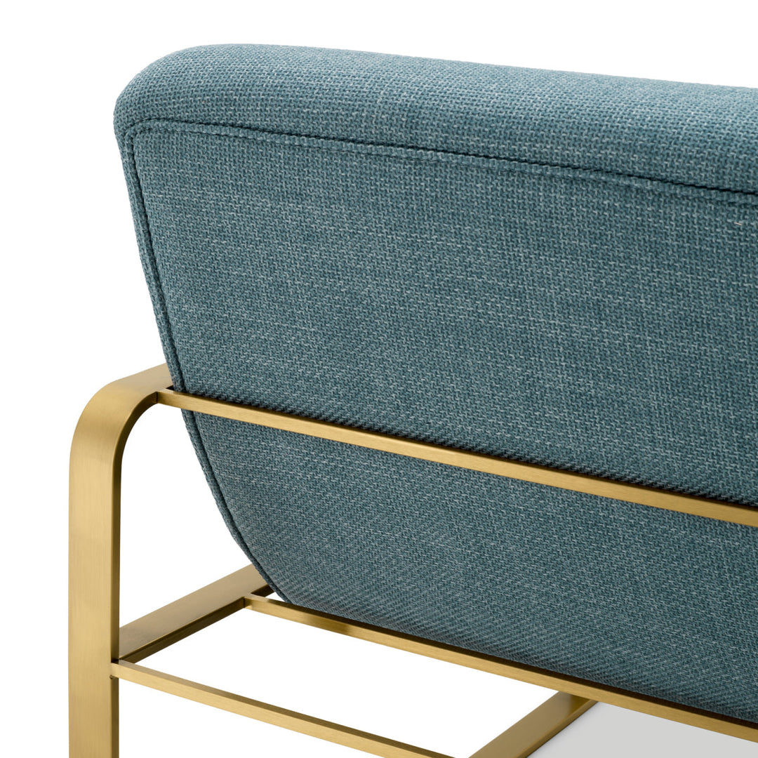 Chair Olsen Brushed Brass Finish Scalea Blue Furniture Eichholtz