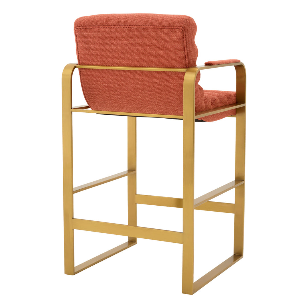 Counter Stool Olsen Brushed Brass Finish Scalea Orange Furniture Eichholtz