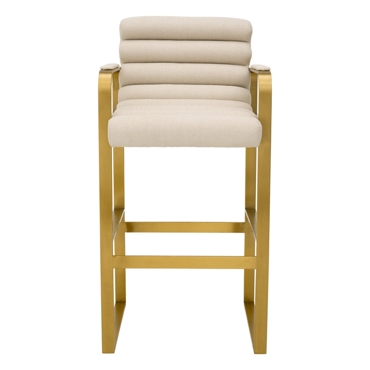 Bar Stool Olsen Brushed Brass Finish Scalea Sand Furniture Eichholtz