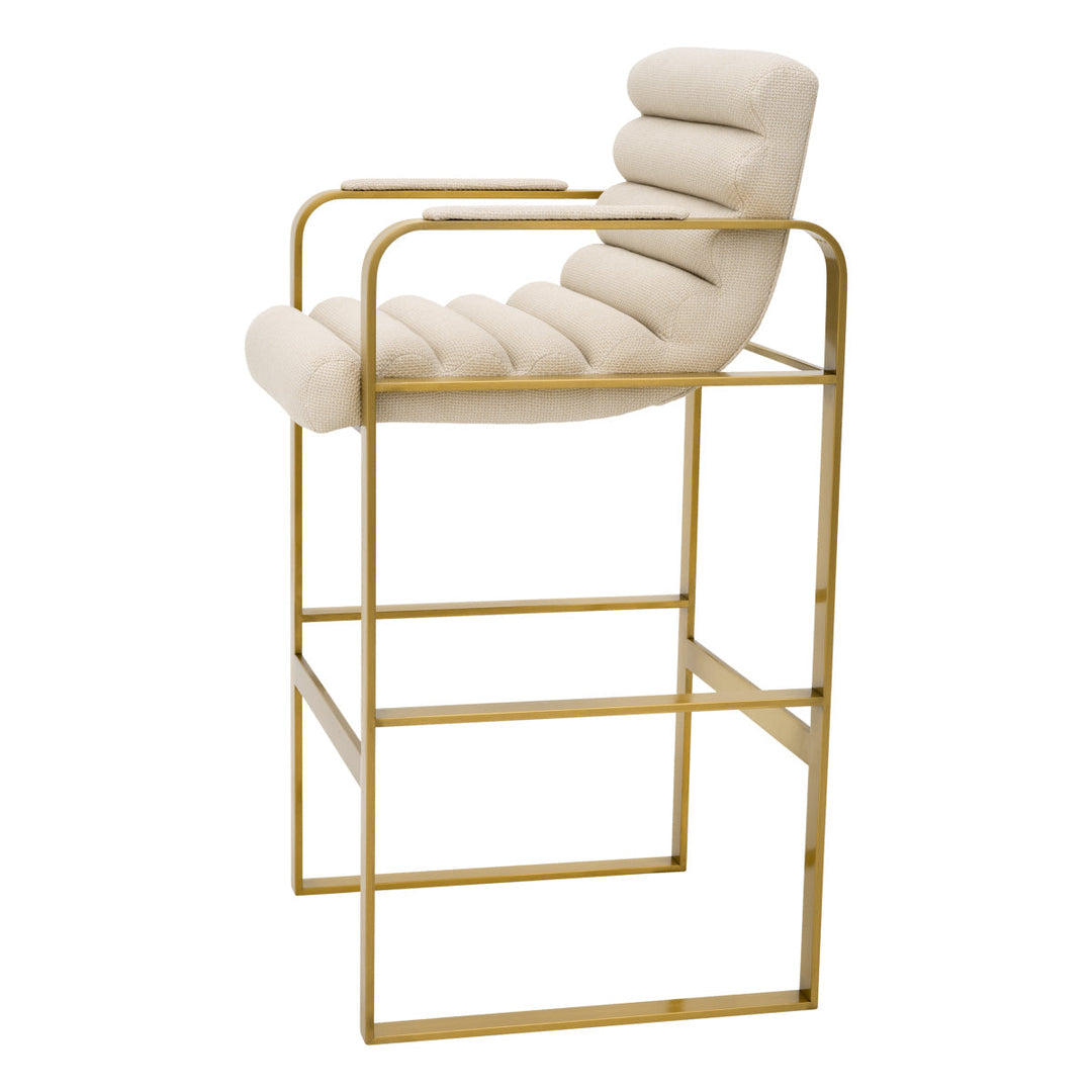 Bar Stool Olsen Brushed Brass Finish Scalea Sand Furniture Eichholtz