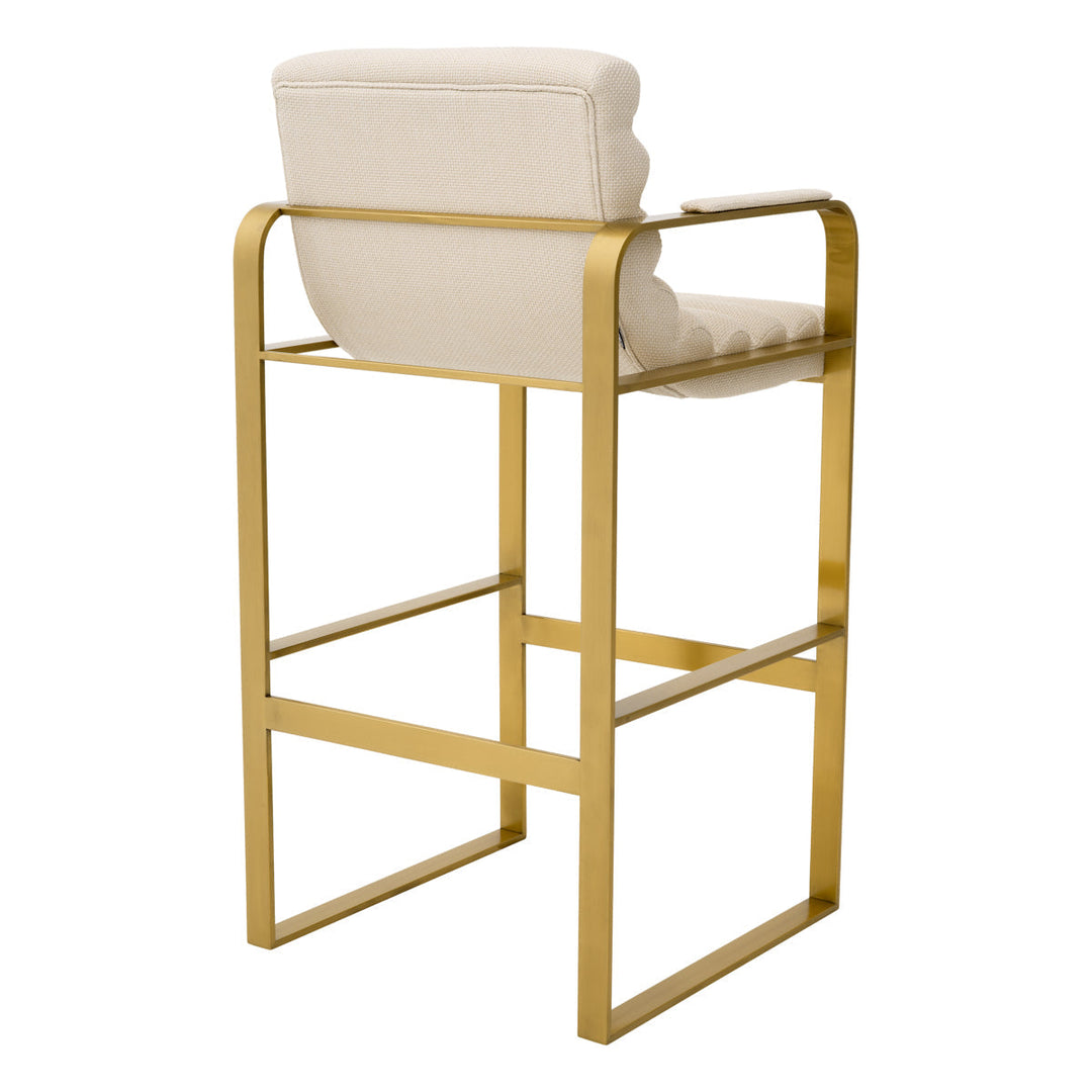 Bar Stool Olsen Brushed Brass Finish Scalea Sand Furniture Eichholtz