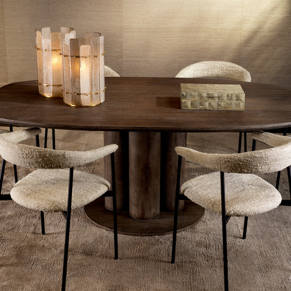 Dining Chair Julio Set Of 2 Boucl&Eacute; Sonata Cream Furniture Eichholtz