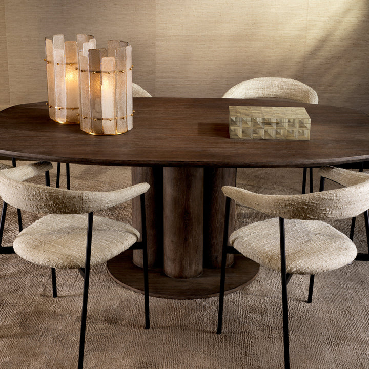 Dining Chair Julio Set Of 2 Boucl&Eacute; Sonata Cream Furniture Eichholtz