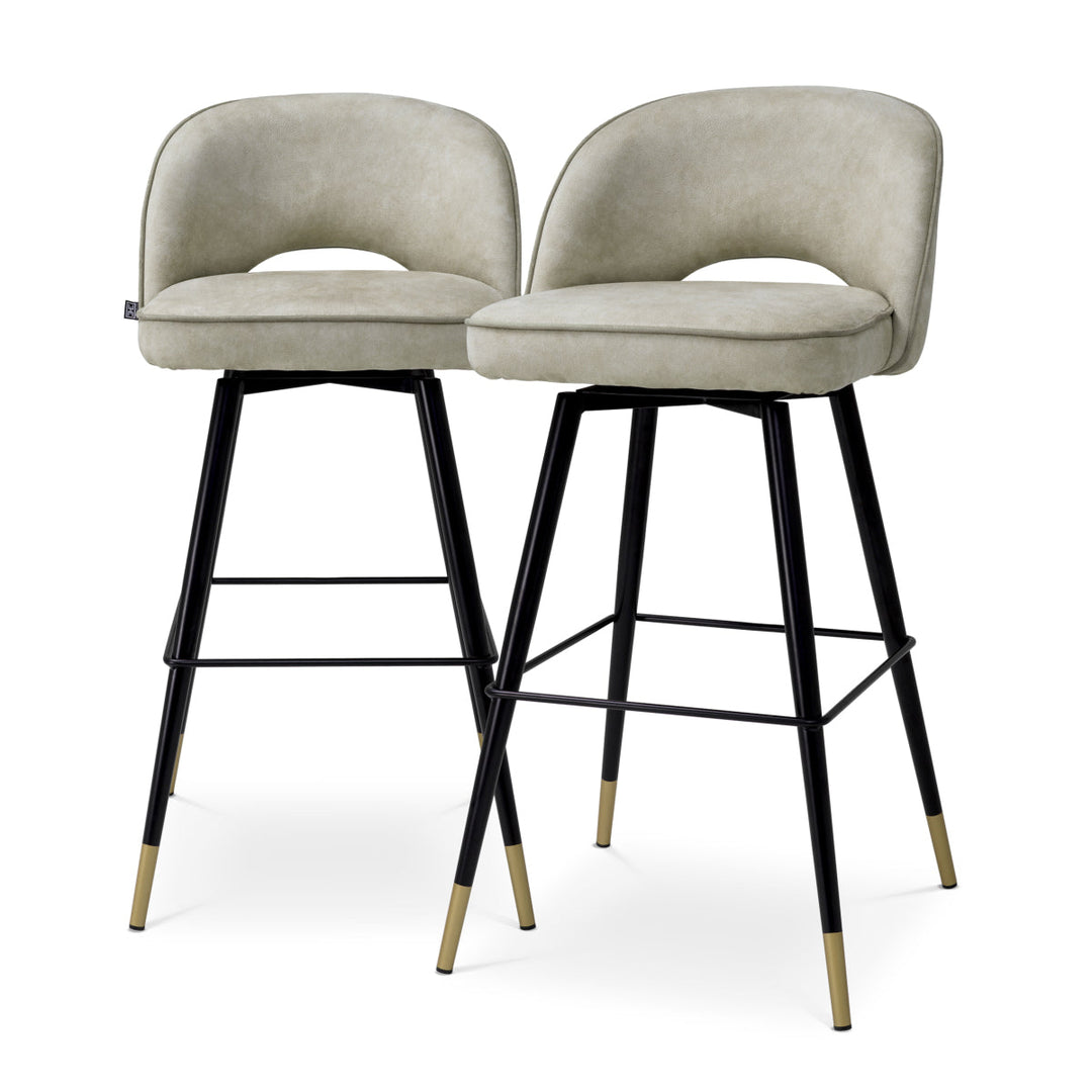 Bar Stool Cliff Set Of 2 Mayer Silver Showroom Model Furniture Eichholtz
