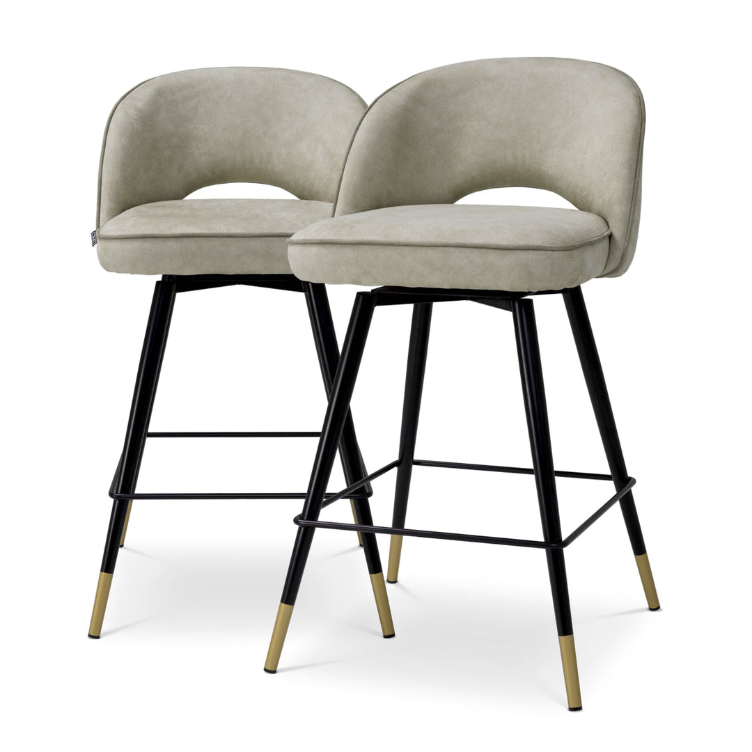 Counter Stool Cliff Set Of 2 Mayer Silver Furniture Eichholtz